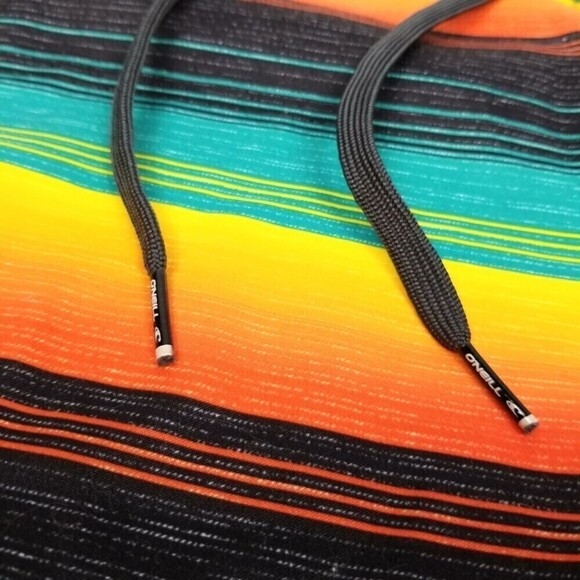 O'Neill 90s Y2k Striped Santa Cruz 11 Inch Board Shorts Swim Trunks Men 36 Green - Picture 8 of 11